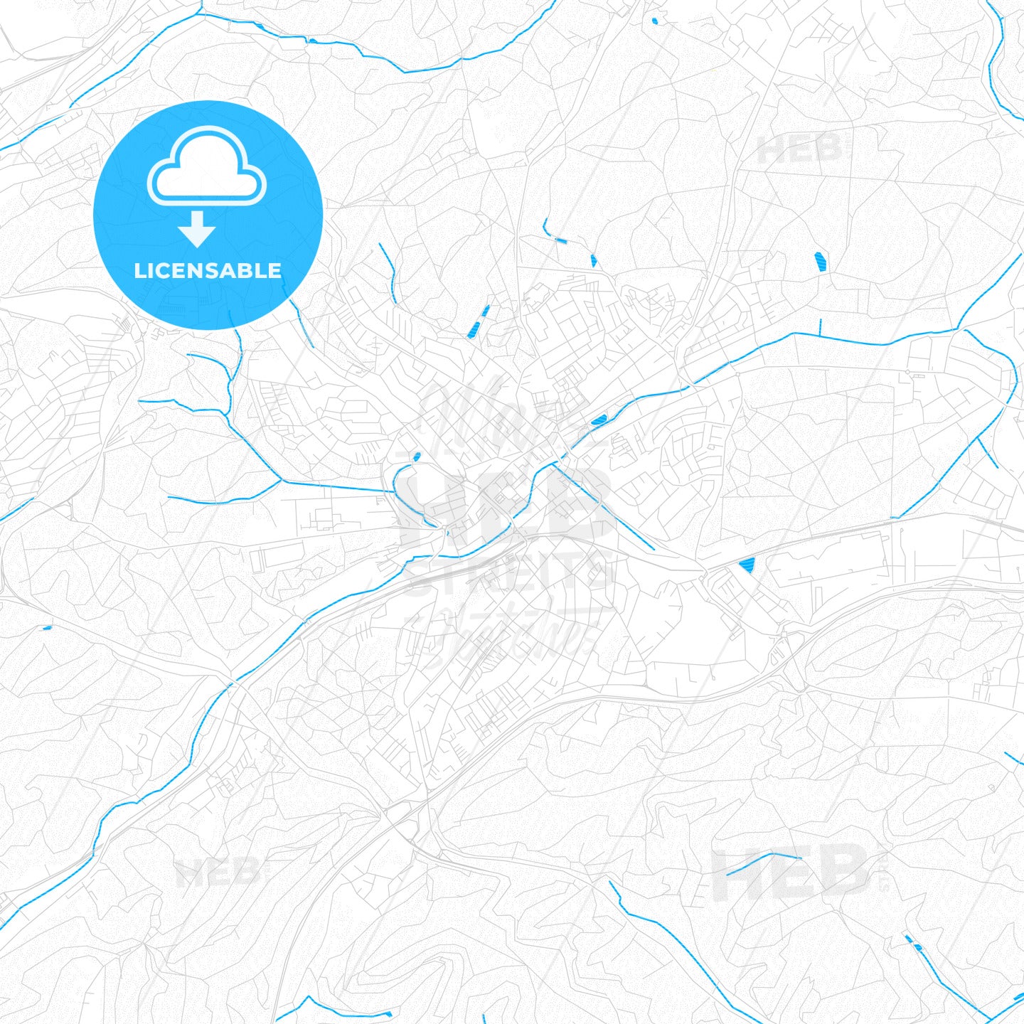 Sankt Ingbert, Germany Pdf Vector Map With Water In Focus - Hebstreits