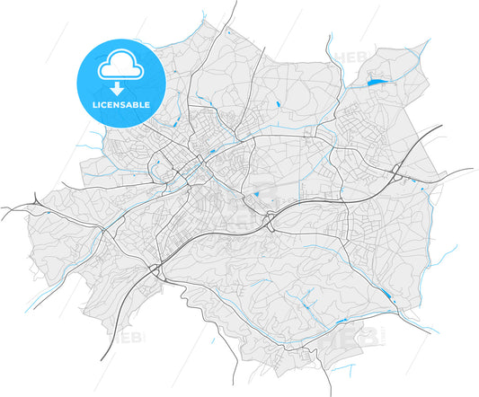 Sankt Ingbert, Saarland, Germany, high quality vector map