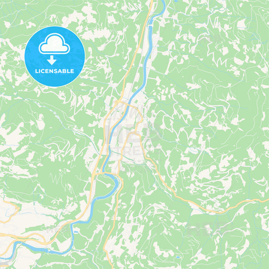 Sankt Johann im Pongau, Austria Vector Map - Classic Colors