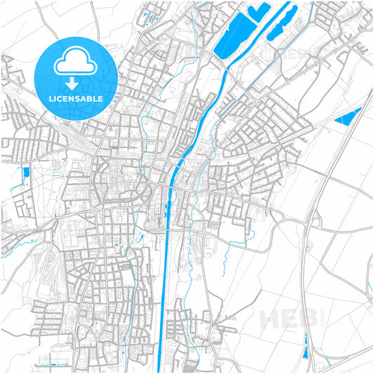 Sankt Pölten, Lower Austria, Austria, city map with high quality roads.