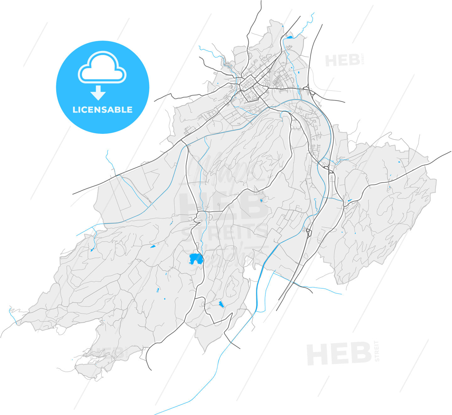 Sankt Veit an der Glan, Carinthia, Austria, high quality vector map