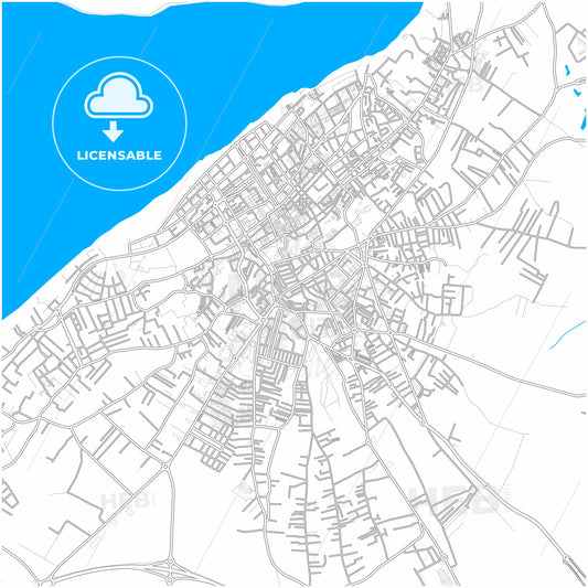 Sanlúcar de Barrameda, Cádiz, Spain, city map with high quality roads.