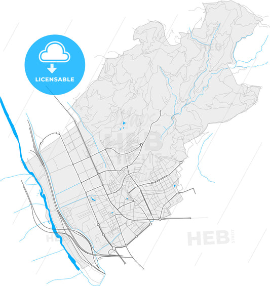 Sant Feliu de Llobregat, Barcelona, Spain, high quality vector map