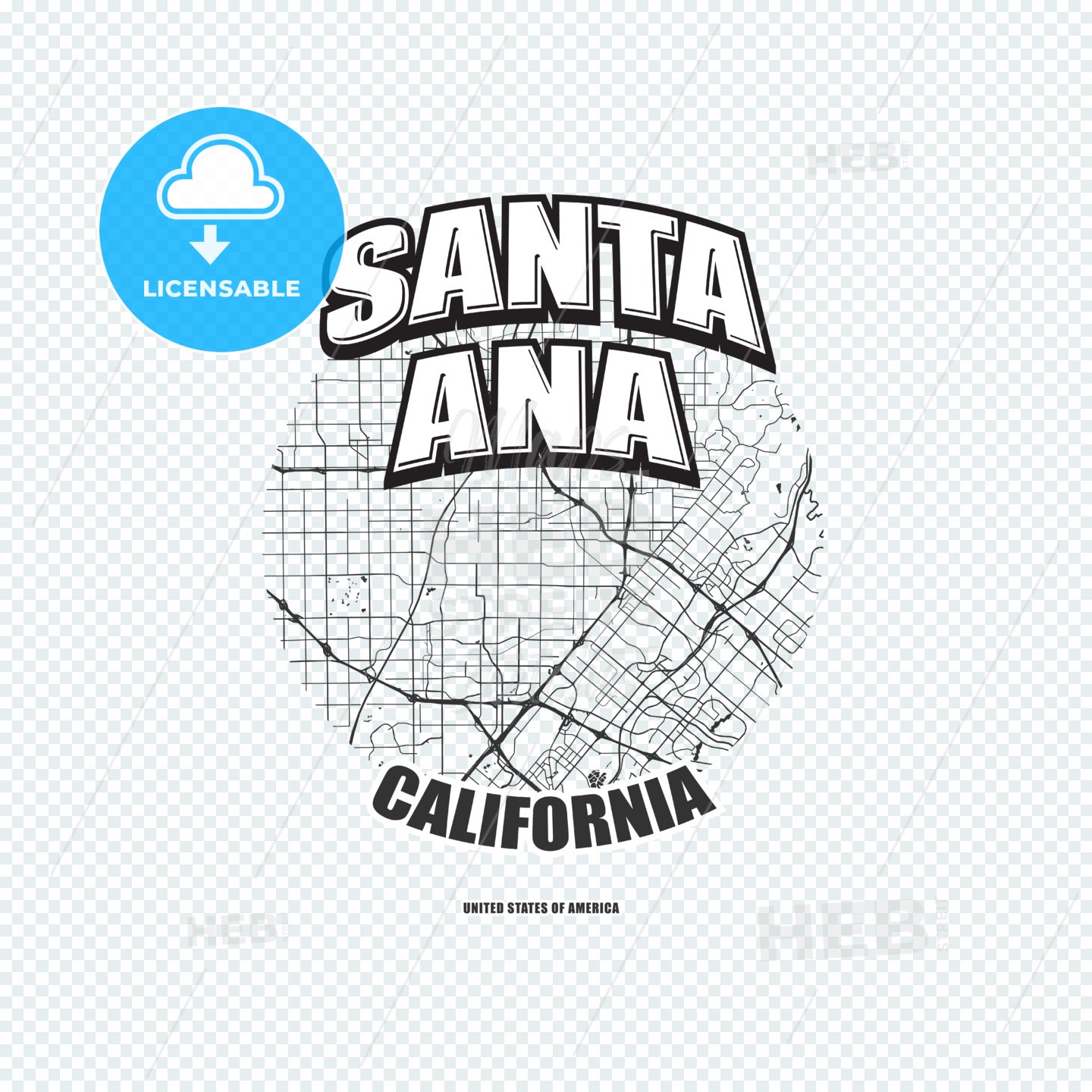 Santa Ana, California, logo artwork – instant download