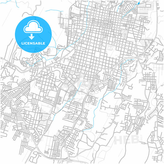 Santa Ana, Santa Ana, El Salvador, city map with high quality roads.