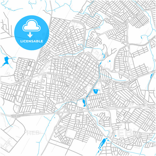 Santa Barbara d Oeste, Brazil, city map with high quality roads.