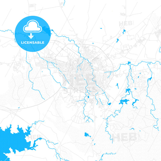 Santa Clara, Cuba PDF vector map with water in focus