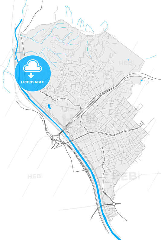 Santa Coloma de Gramenet, Barcelona, Spain, high quality vector map