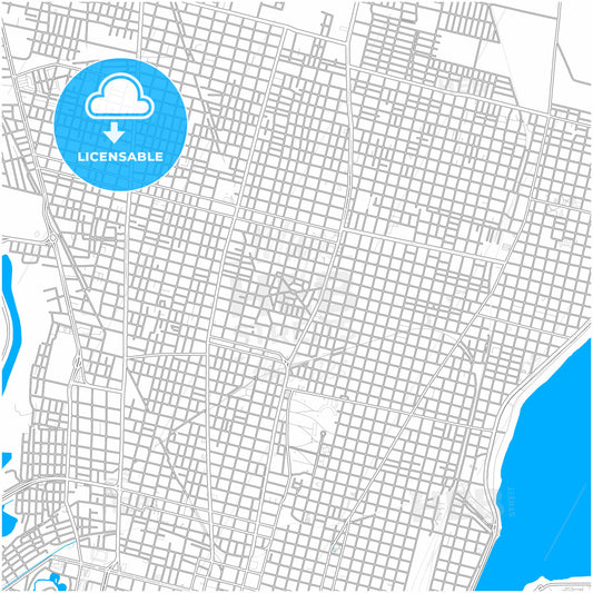 Santa Fe de la Vera Cruz, Argentina, city map with high quality roads.