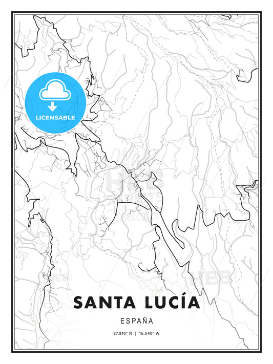 Santa Lucía, Spain, Modern Print Template in Various Formats - HEBSTREITS Sketches