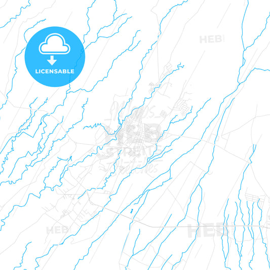 Santa Lucía Cotzumalguapa, Guatemala PDF vector map with water in focus