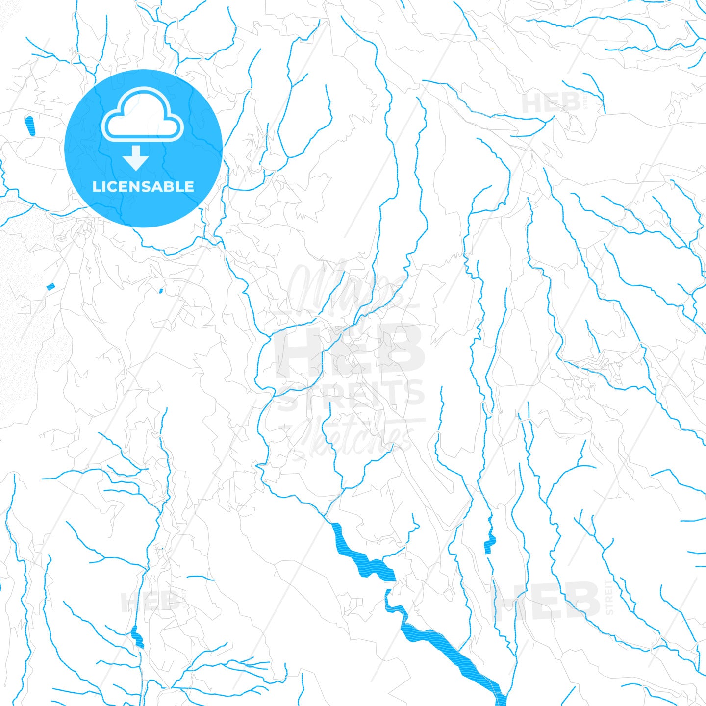 Santa Lucía, Spain PDF vector map with water in focus