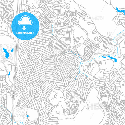 Santa Luzia, Brazil, city map with high quality roads.