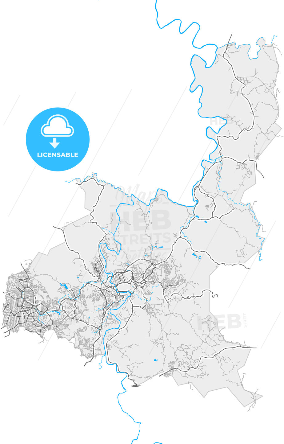 Santa Luzia, Brazil, high quality vector map