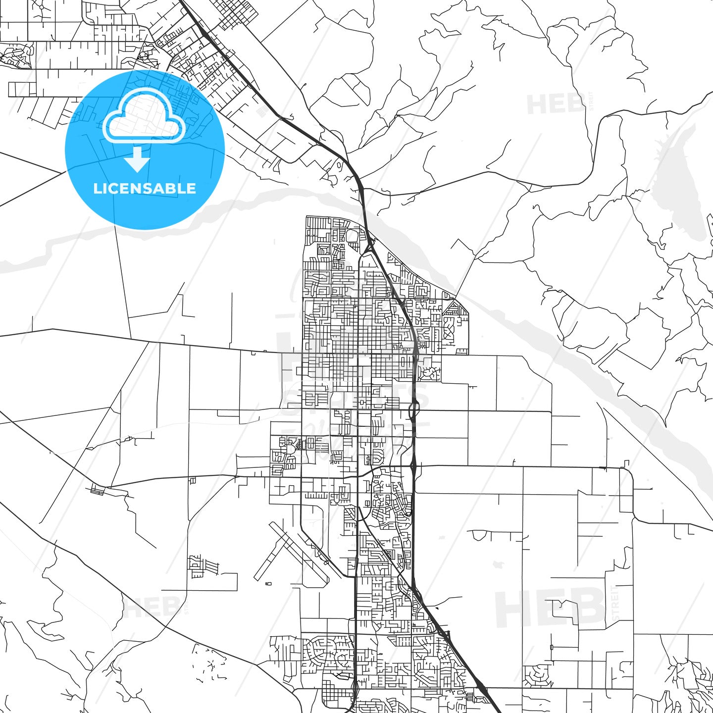 Santa Maria, California - Area Map - Light