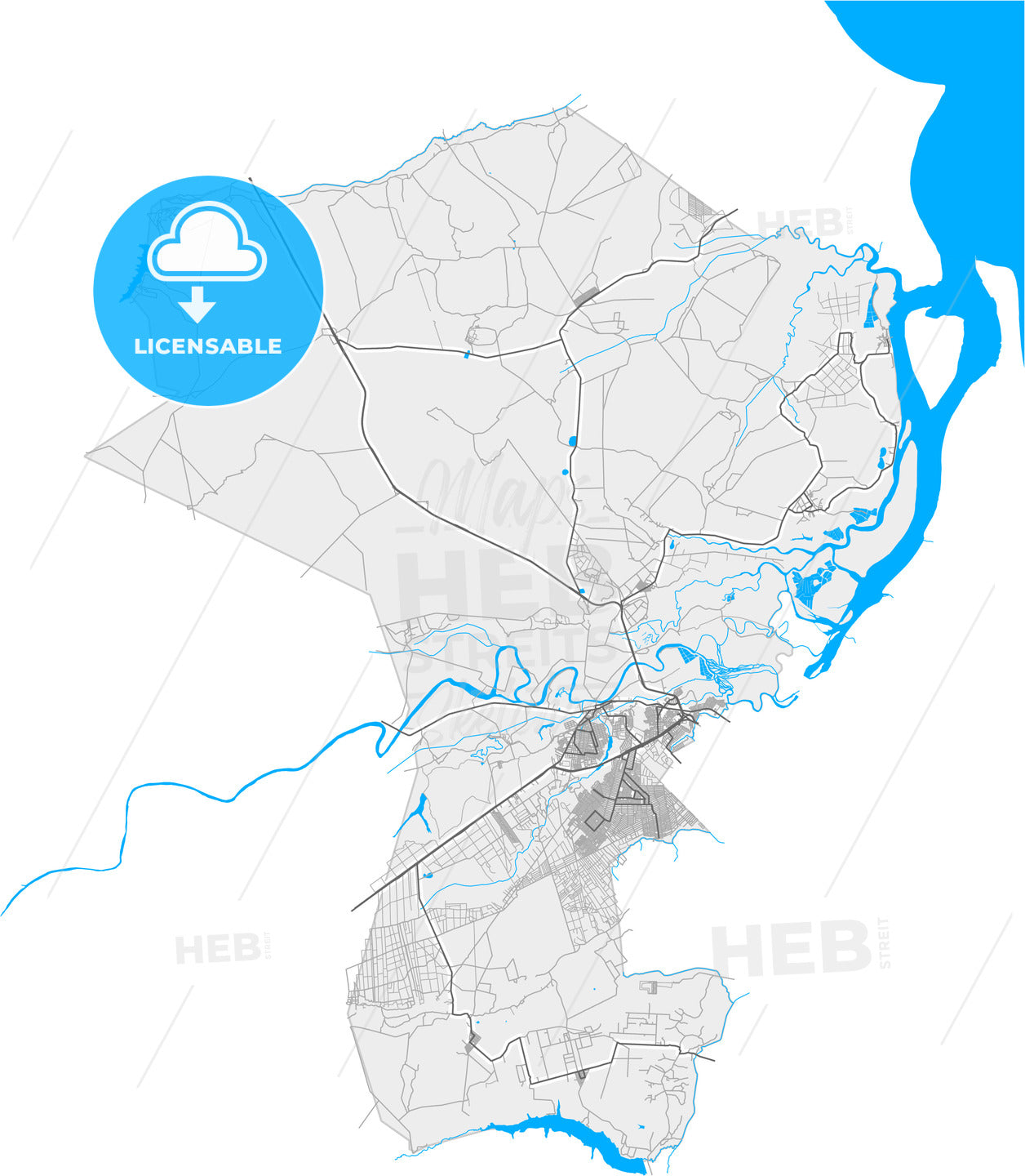 Santa Rita, Brazil, high quality vector map