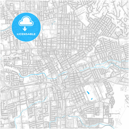 Santa Rosa, California, United States, city map with high quality roads.