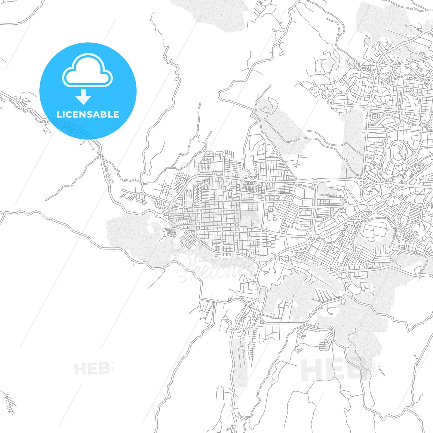 Santa Tecla, La Libertad, El Salvador, bright outlined vector map