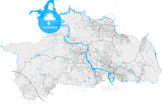 Santana de Parnaiba, Brazil, high quality vector map