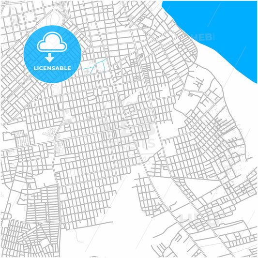 Santarem, Brazil, city map with high quality roads.