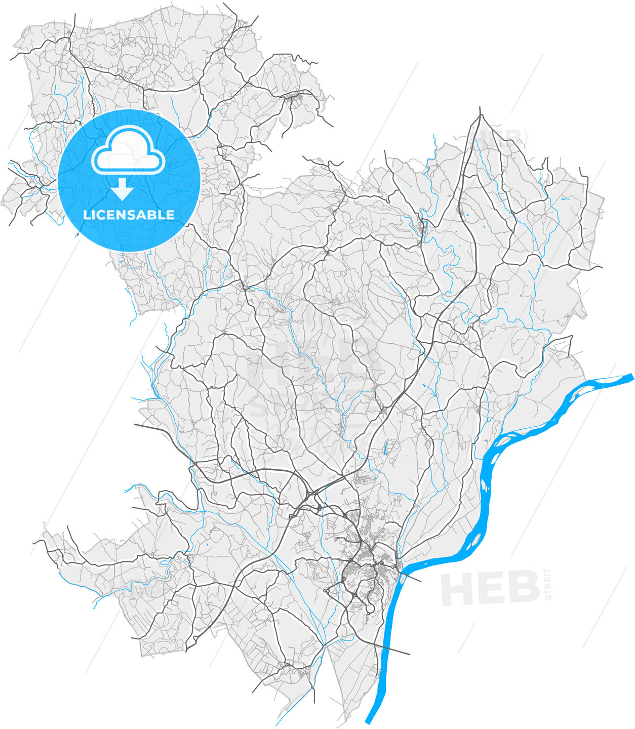 Santarém, Santarém, Portugal, high quality vector map