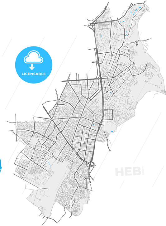 Santiago de Surco, Peru, high quality vector map