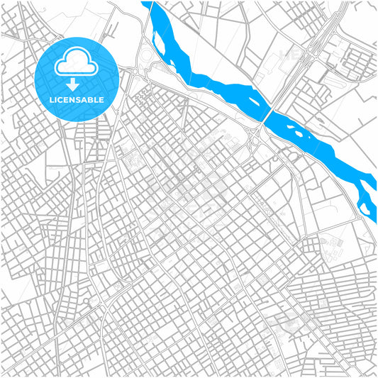 Santiago del Estero, Argentina, city map with high quality roads.