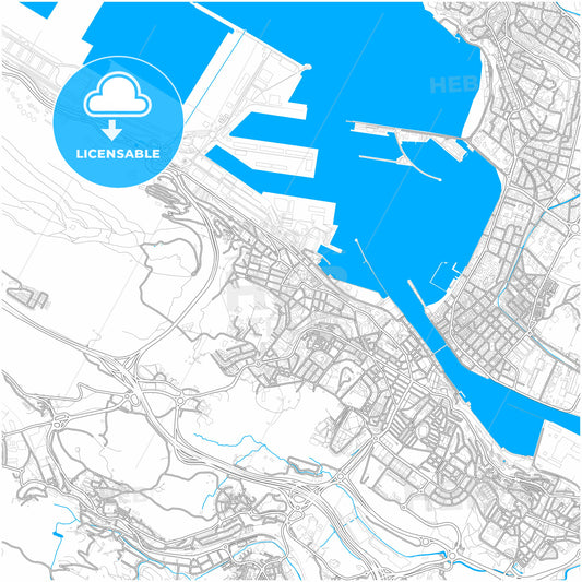 Santurtzi, Biscay, Spain, city map with high quality roads.