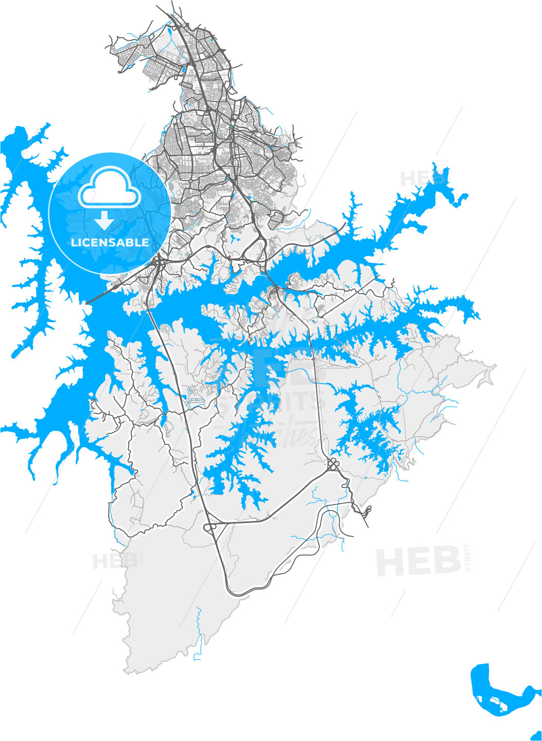 Sao Bernardo do Campo, Brazil, high quality vector map