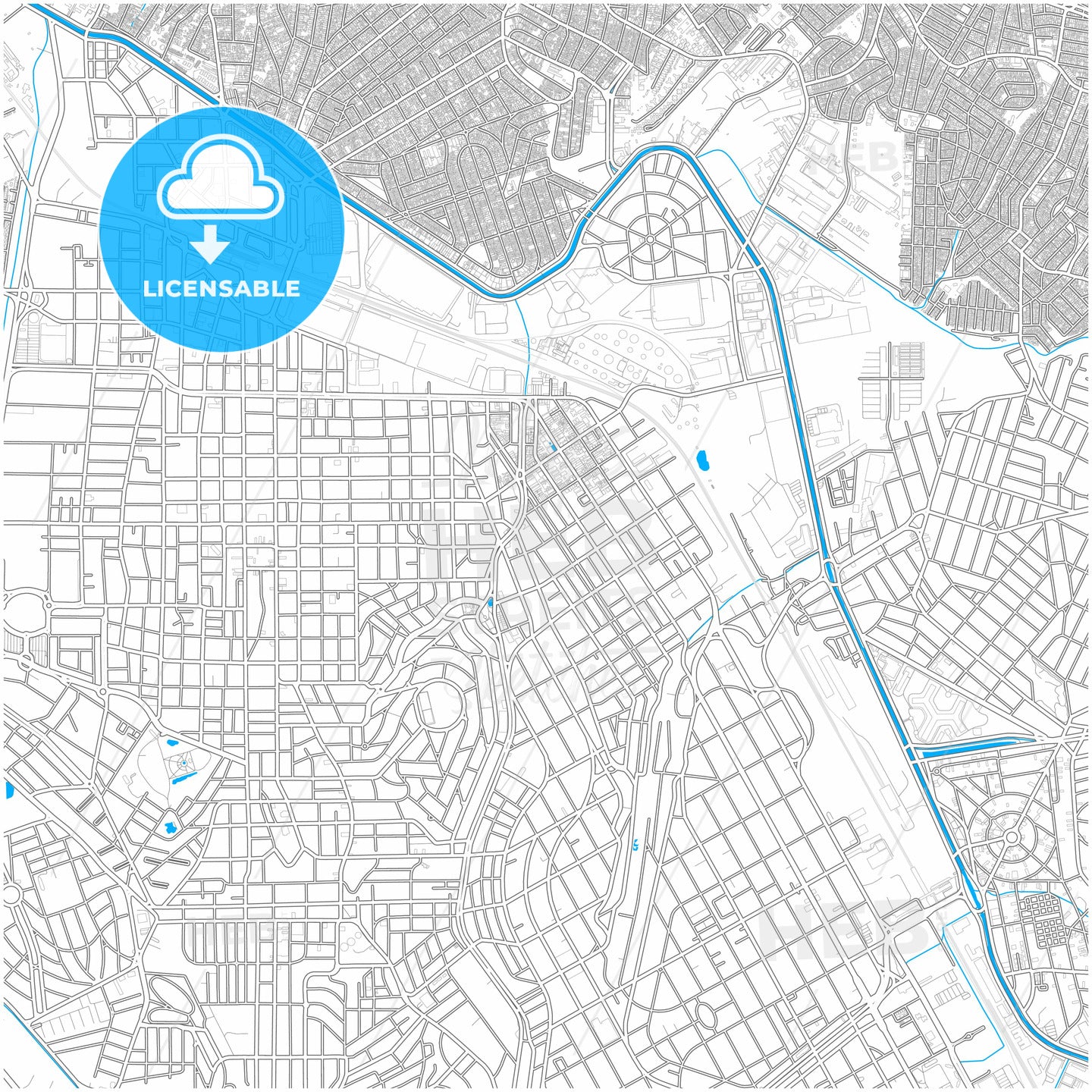 Sao Caetano do Sul, Brazil, city map with high quality roads.