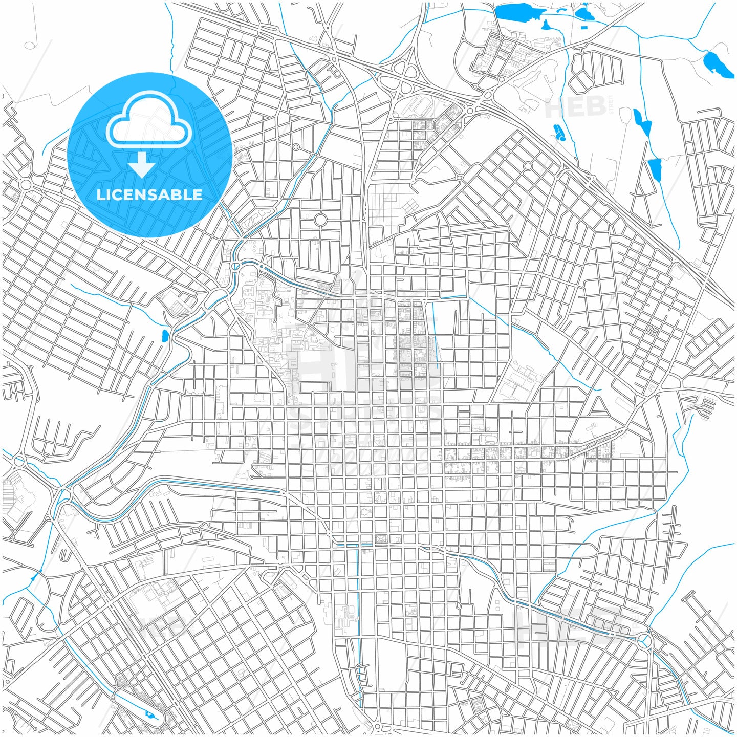 Sao Carlos, Brazil, city map with high quality roads.