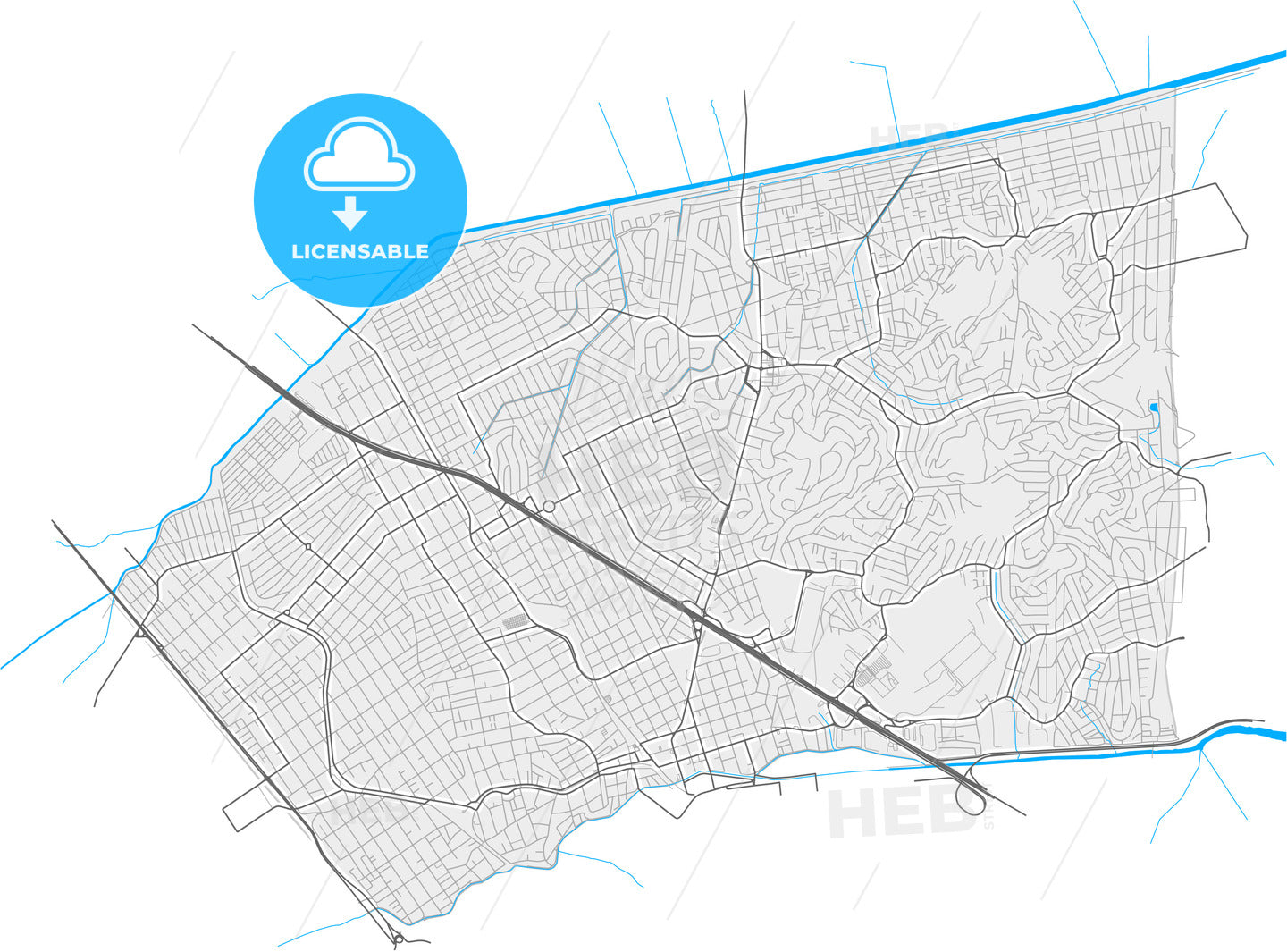 Sao Joao de Meriti, Brazil, high quality vector map