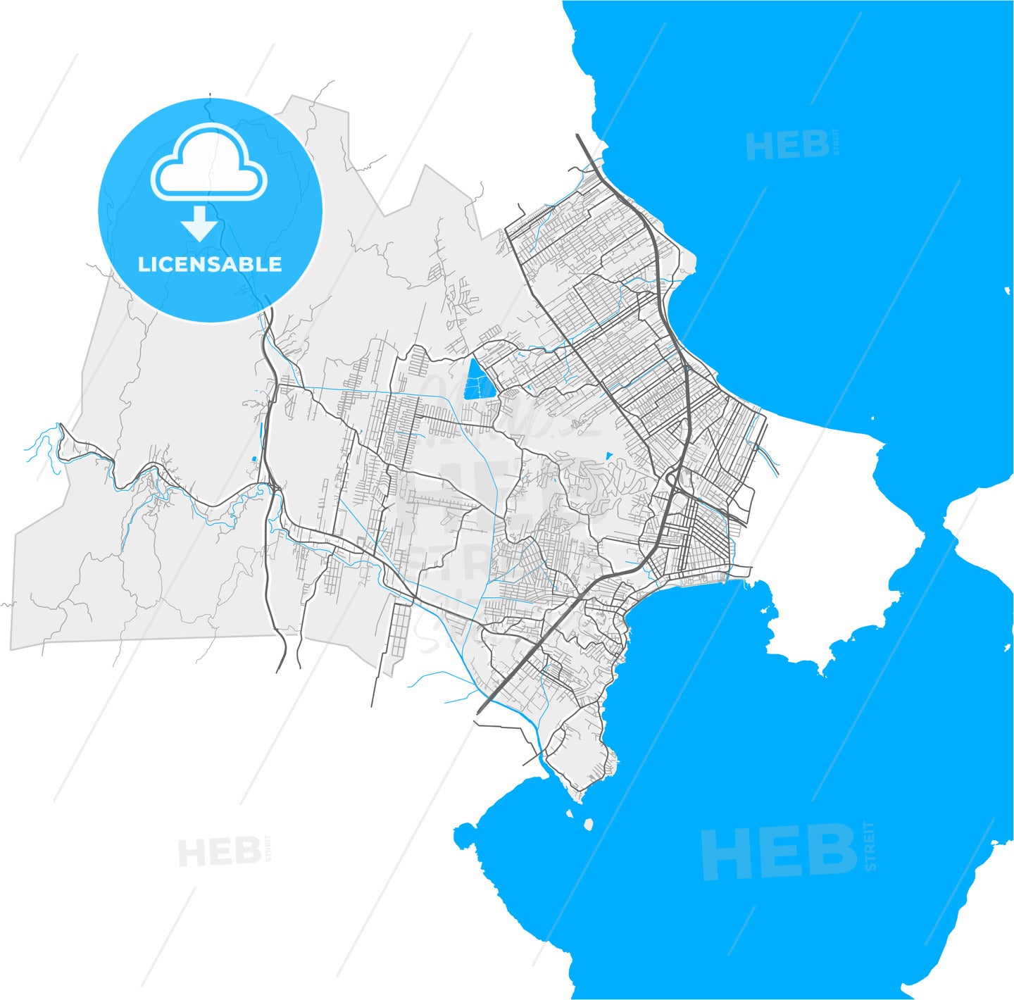 Sao Jose, Brazil, high quality vector map