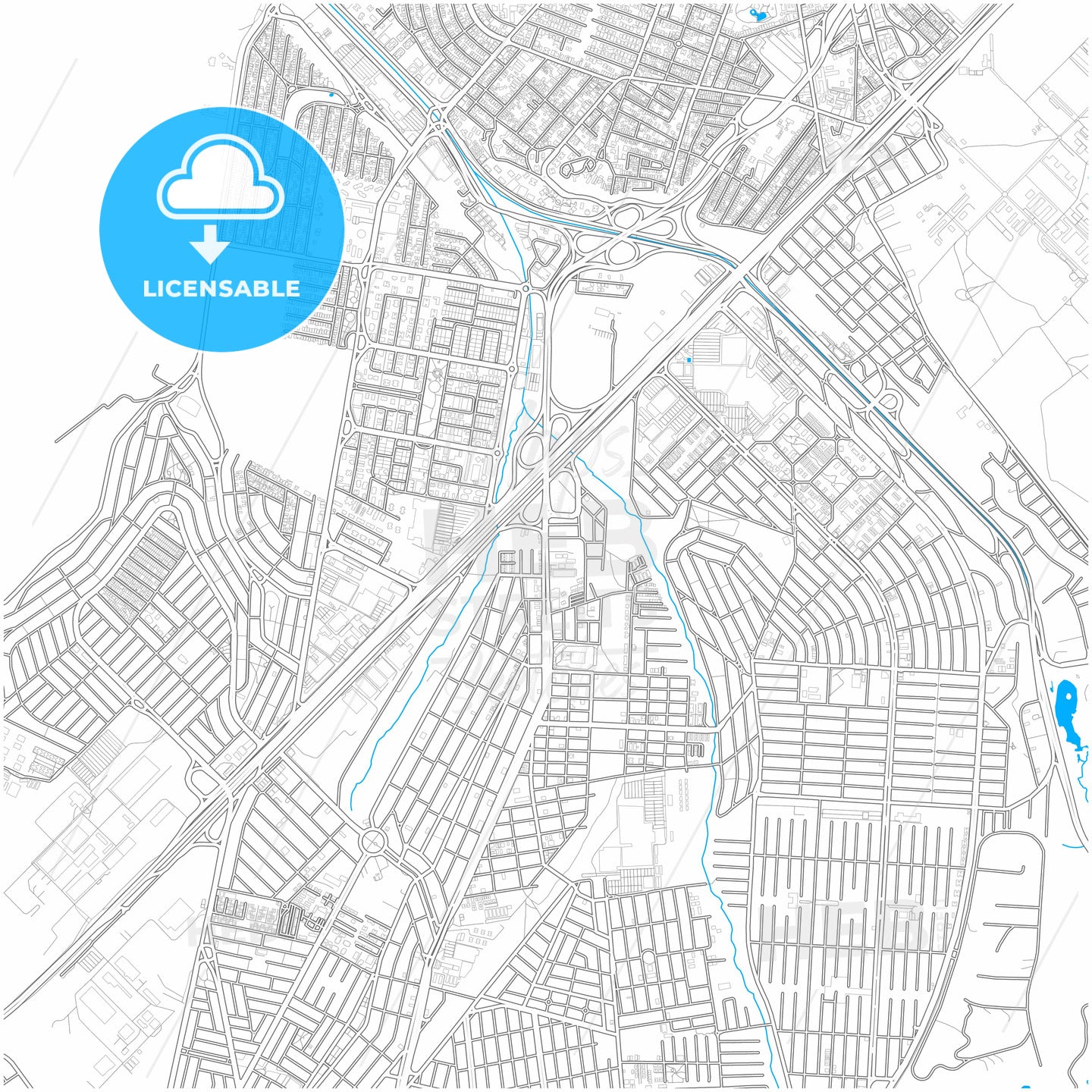 Sao Jose dos Campos, Brazil, city map with high quality roads.