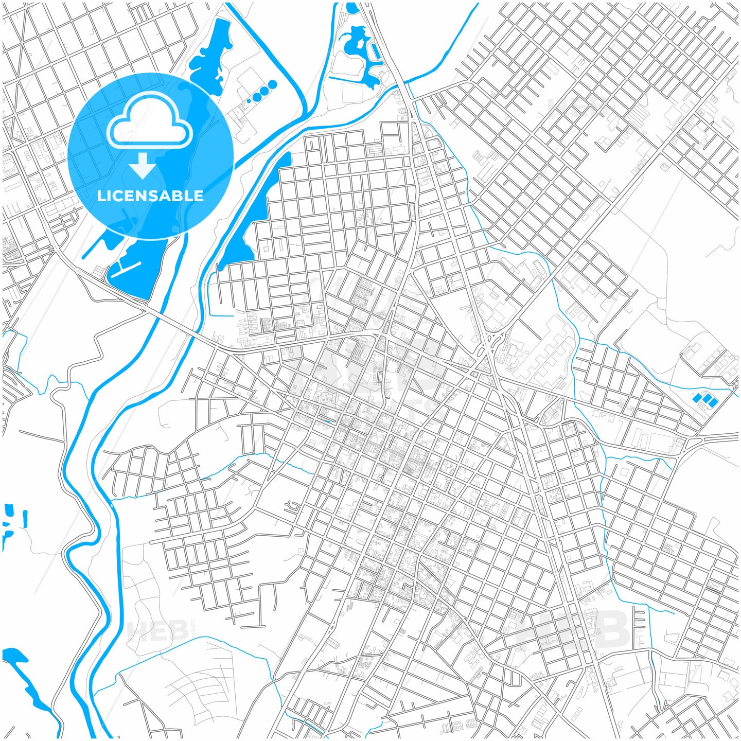 Sao Jose dos Pinhais, Brazil, city map with high quality roads.