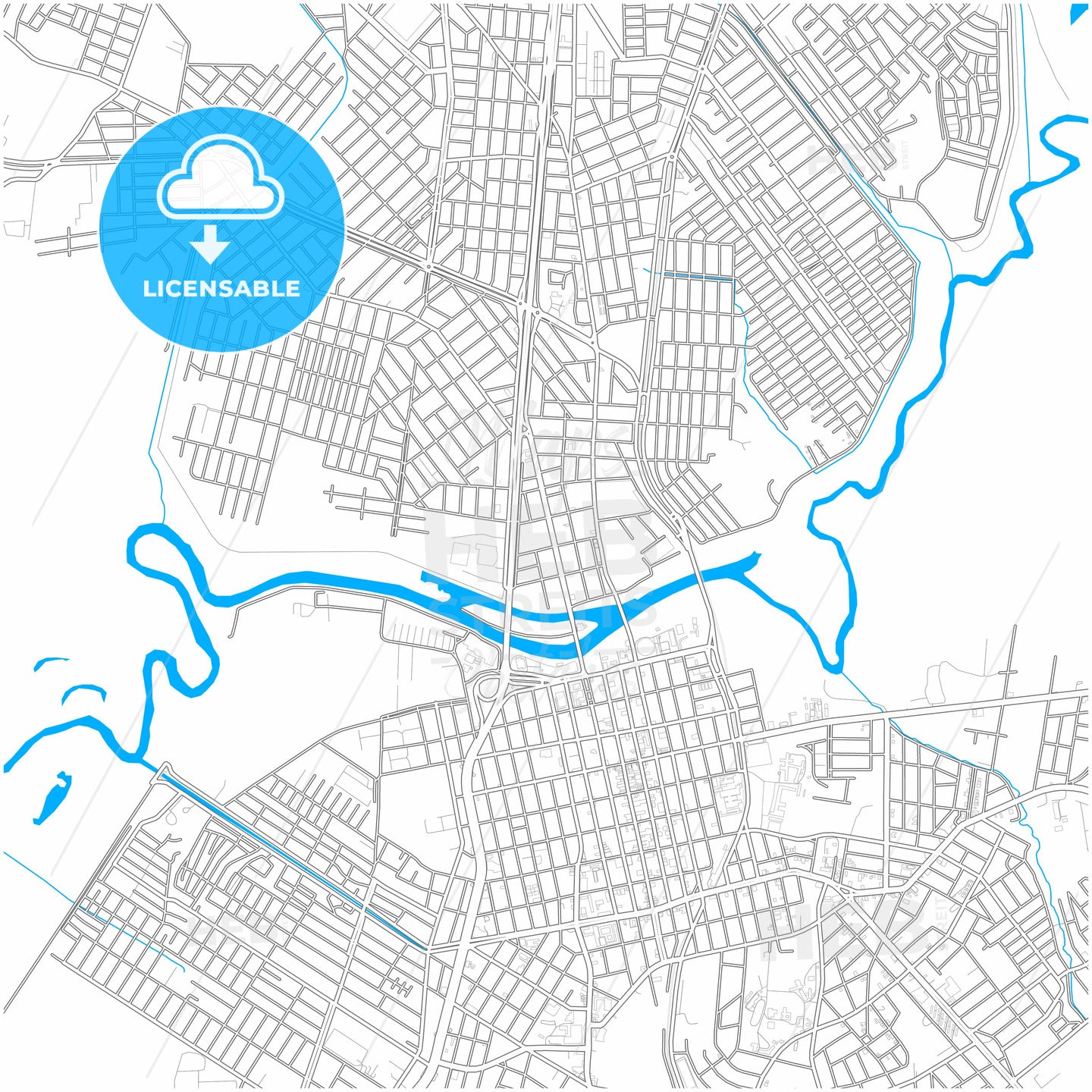 Sao Leopoldo, Brazil, city map with high quality roads.