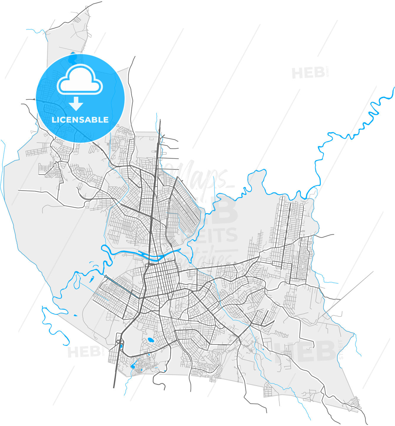 Sao Leopoldo, Brazil, high quality vector map