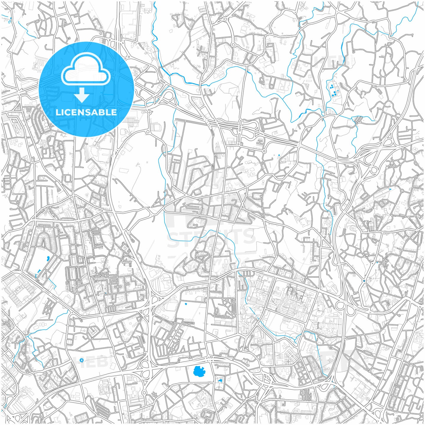 São Mamede de Infesta, Porto, Portugal, city map with high quality roads.