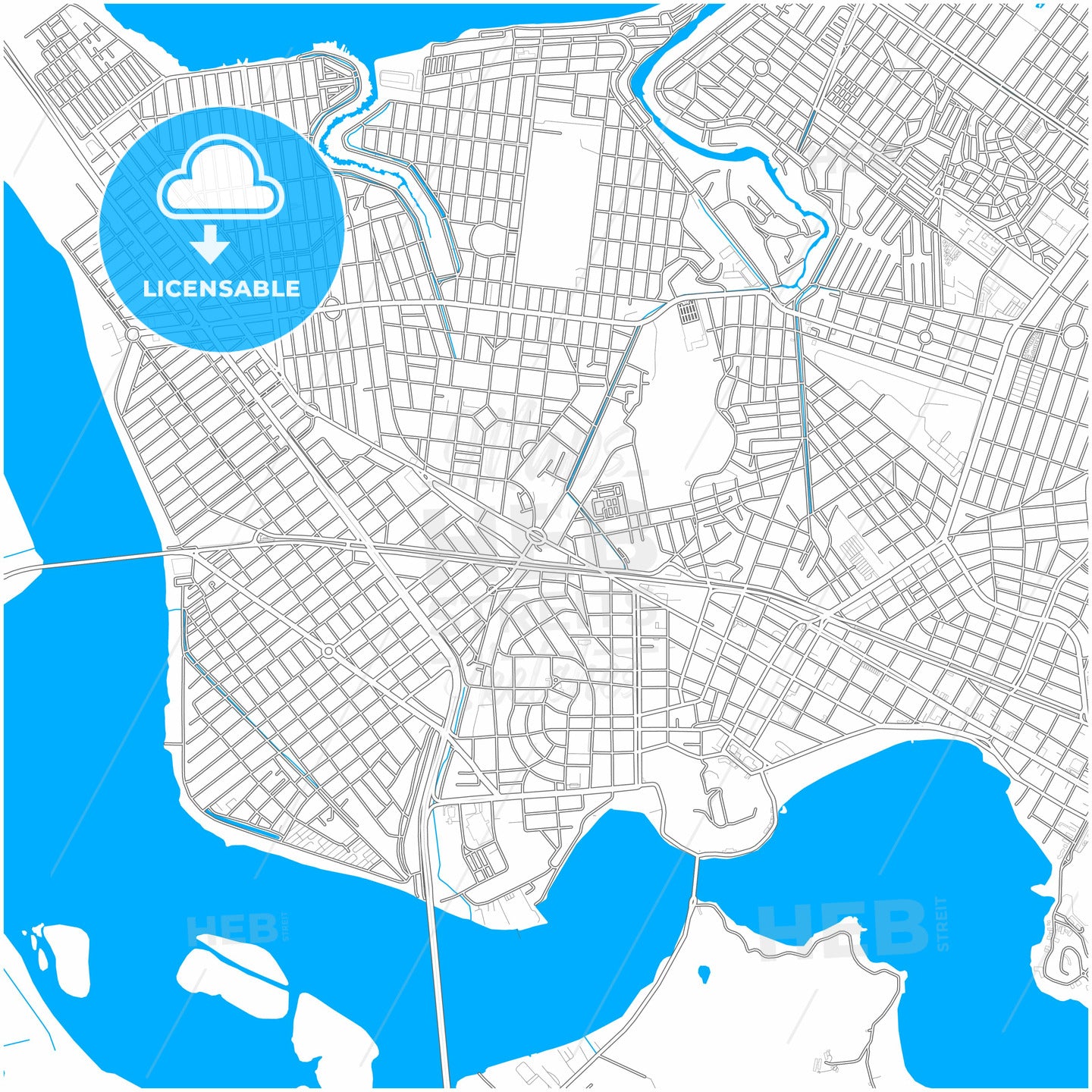 Sao Vicente, Brazil, city map with high quality roads.