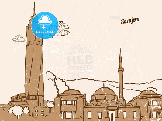 Sarajevo, Bosnia and Herzegovina, Greeting Card – instant download