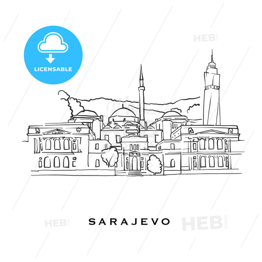 Sarajevo Bosnia and Herzegovina famous architecture – instant download