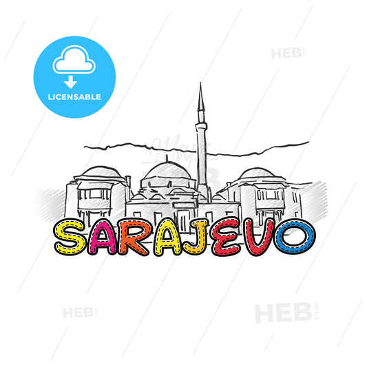 Sarajevo beautiful sketched icon – instant download