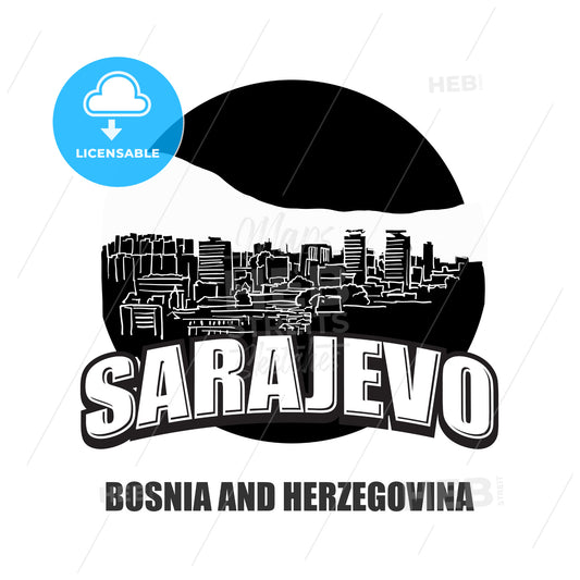 Sarajevo black and white logo – instant download