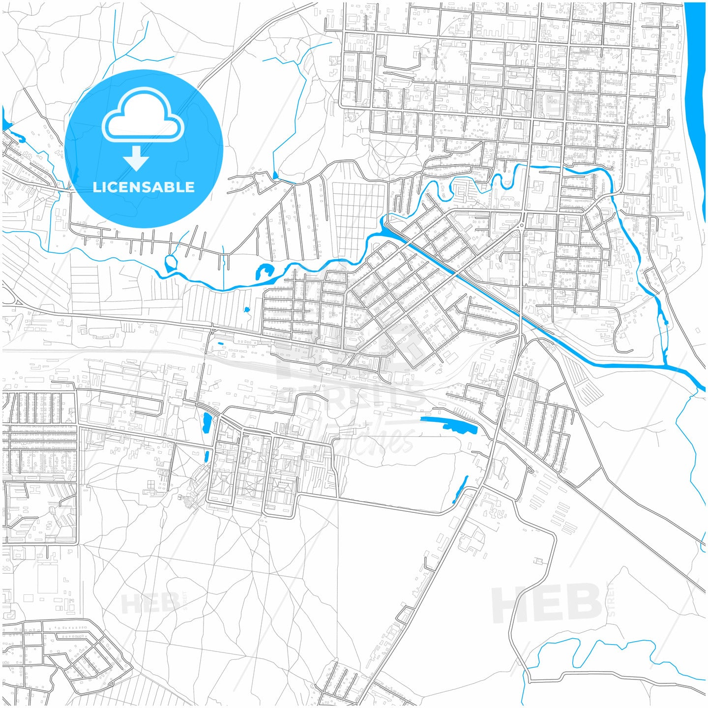 Sarapul, Udmurt Republic, Russia, city map with high quality roads.