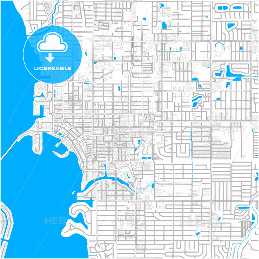 Sarasota, Florida, United States, city map with high quality roads.