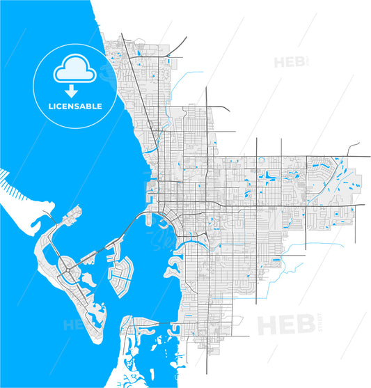 Sarasota, Florida, United States, high quality vector map