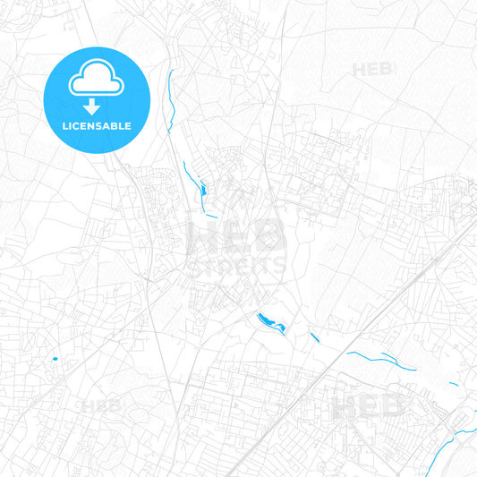 Sarcelles, France PDF vector map with water in focus