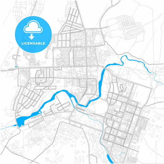 Sarov, Nizhny Novgorod Oblast, Russia, city map with high quality roads.