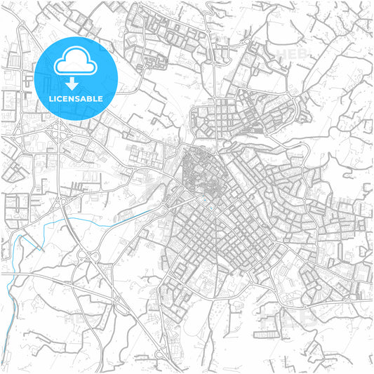 Sassari, Sardinia, Italy, city map with high quality roads.