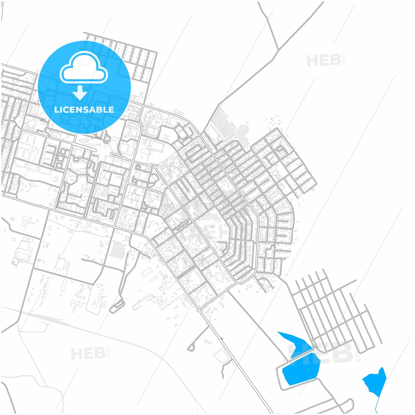 Satpayev, Karagandy Region, Kazakhstan, city map with high quality roads.